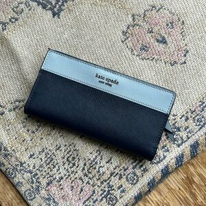 Kate Spade Staci Wallet Baby Blue and Navy Blue